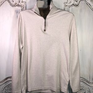 Men’s Tasso Elba Supima 100% Cotton 1/4 Zip Long Sleeve Lightweight Sweatshirt
